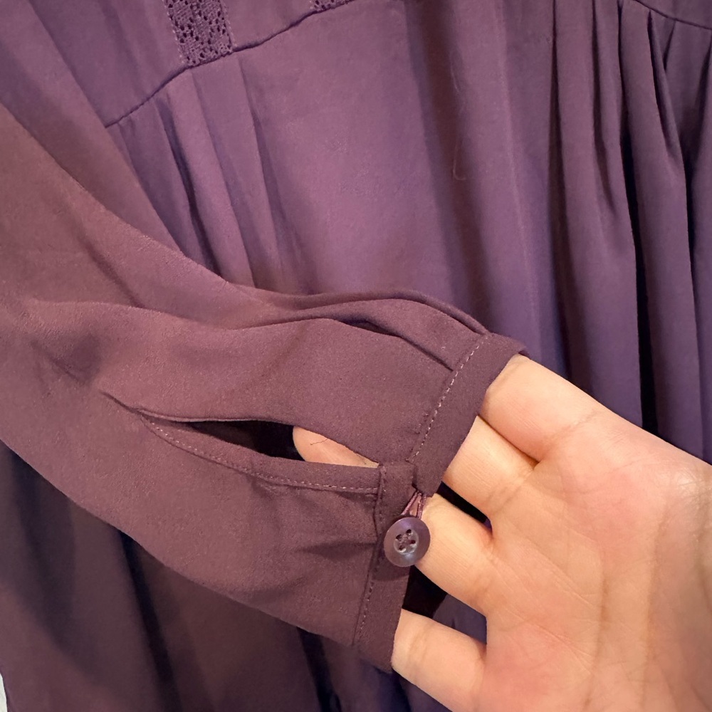 Aritzia Sunday Best Raleigh French Chic Burgundy Dress | Lace Ruffle Detail | XS - Picture 12 of 16